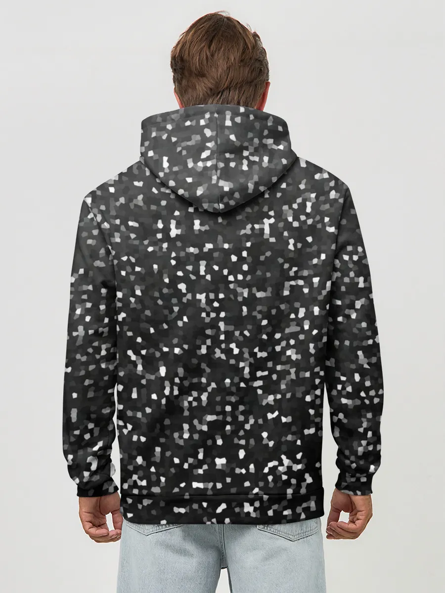 Худи мужской база хлопок / ЧБ мозаика