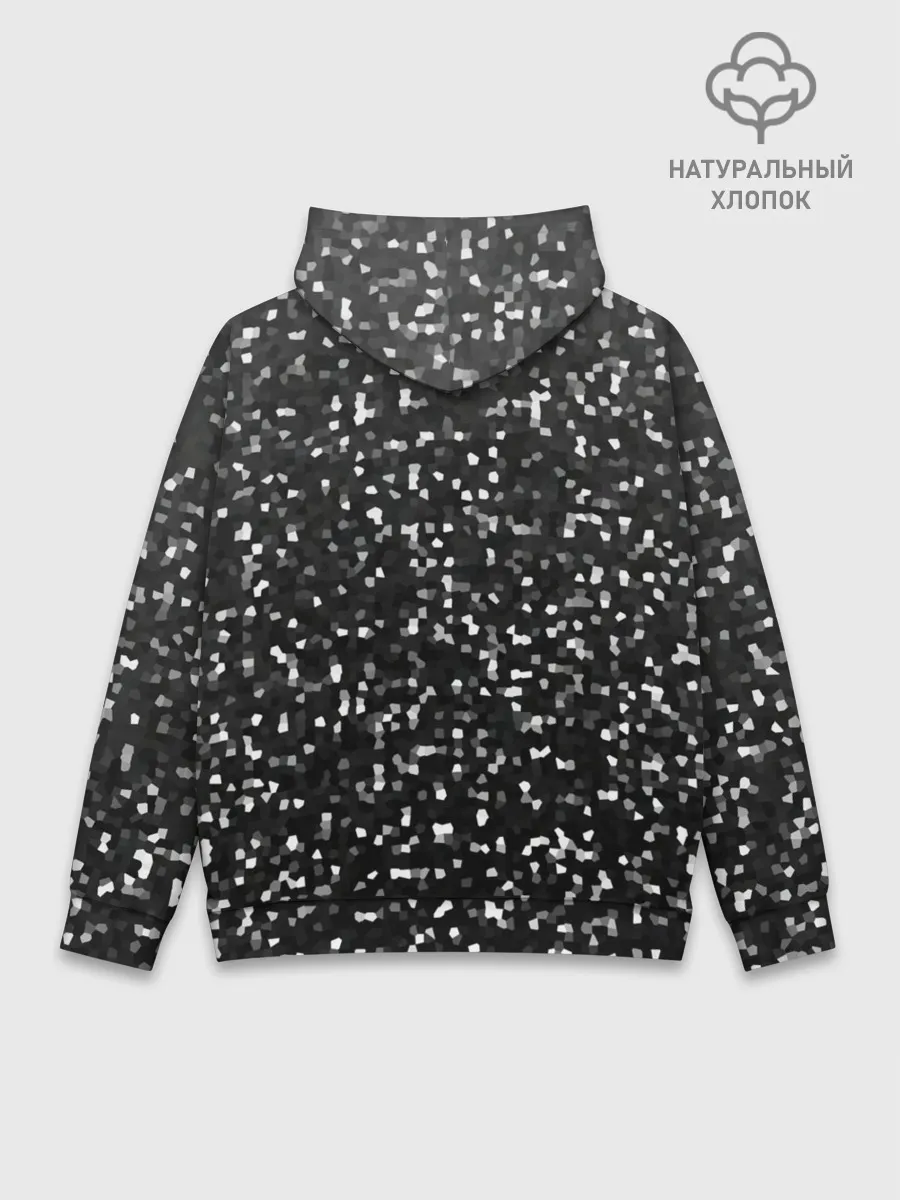 Худи мужской база хлопок / ЧБ мозаика