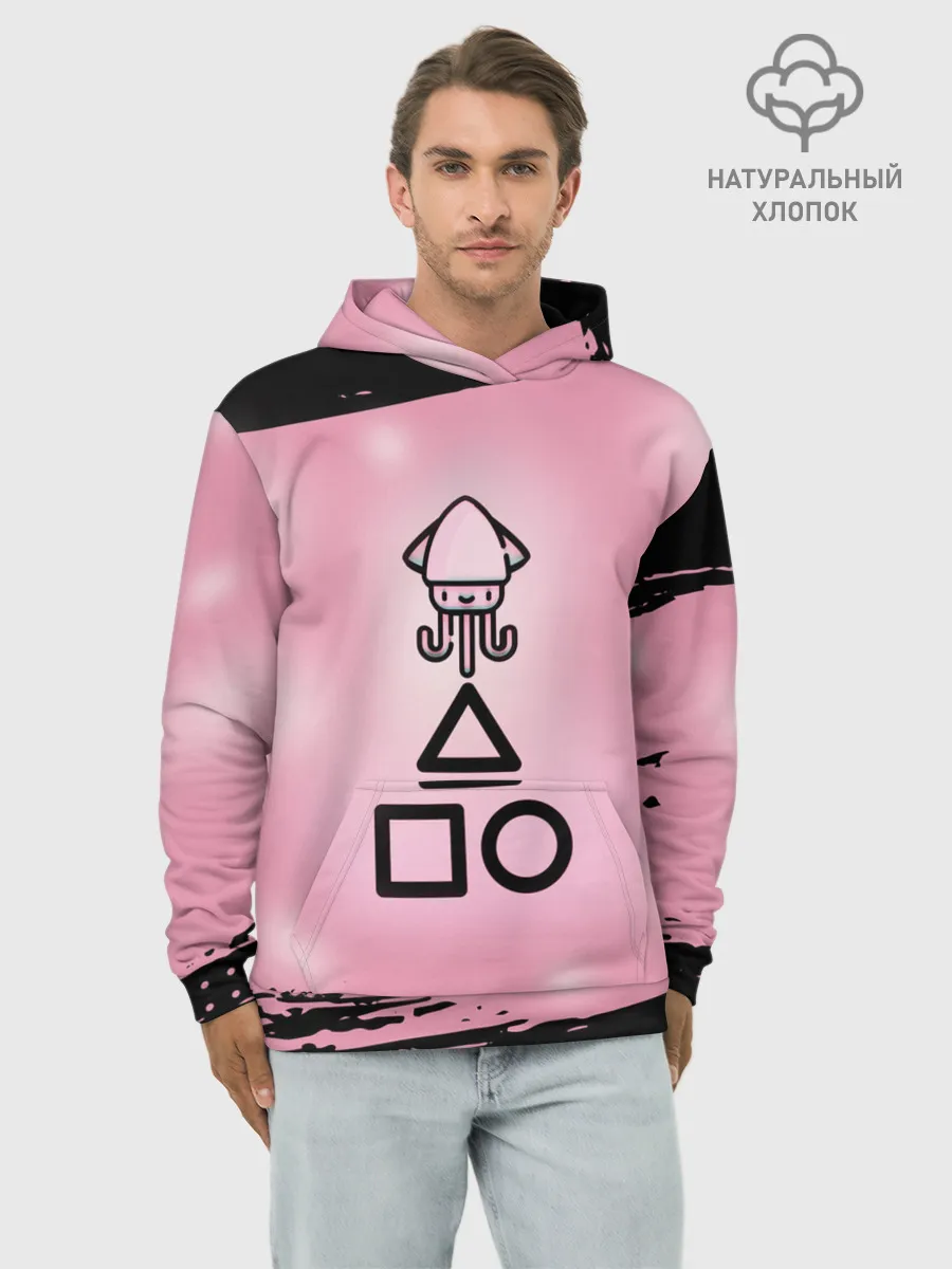 Худи мужской база хлопок / МИЛЫЙ КАЛЬМАР | ТРЕУГОЛЬНИК КВАДРАТ КРУГ