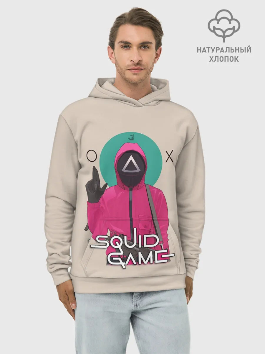 Худи мужской база хлопок / Squid game - Игра в кальмара треугольник