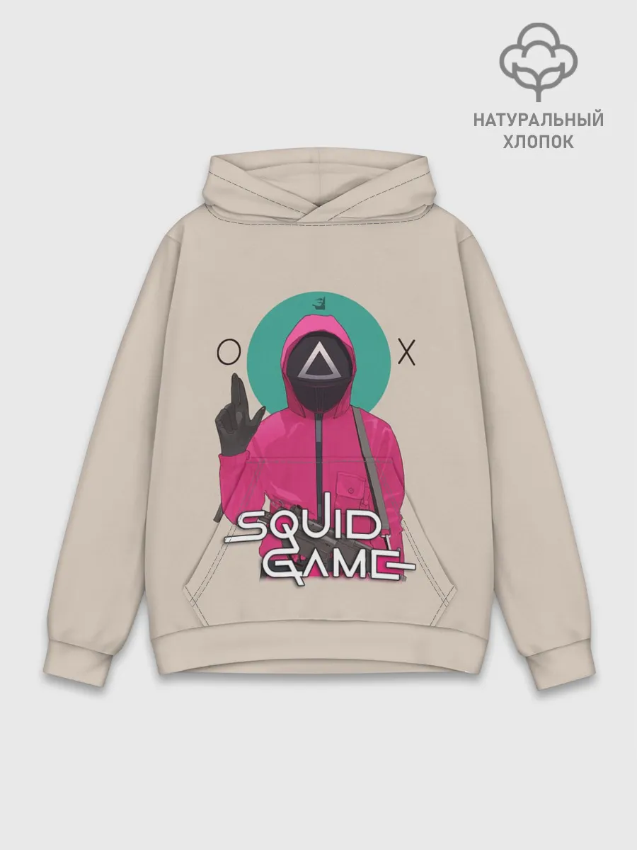 Худи мужской база хлопок / Squid game - Игра в кальмара треугольник