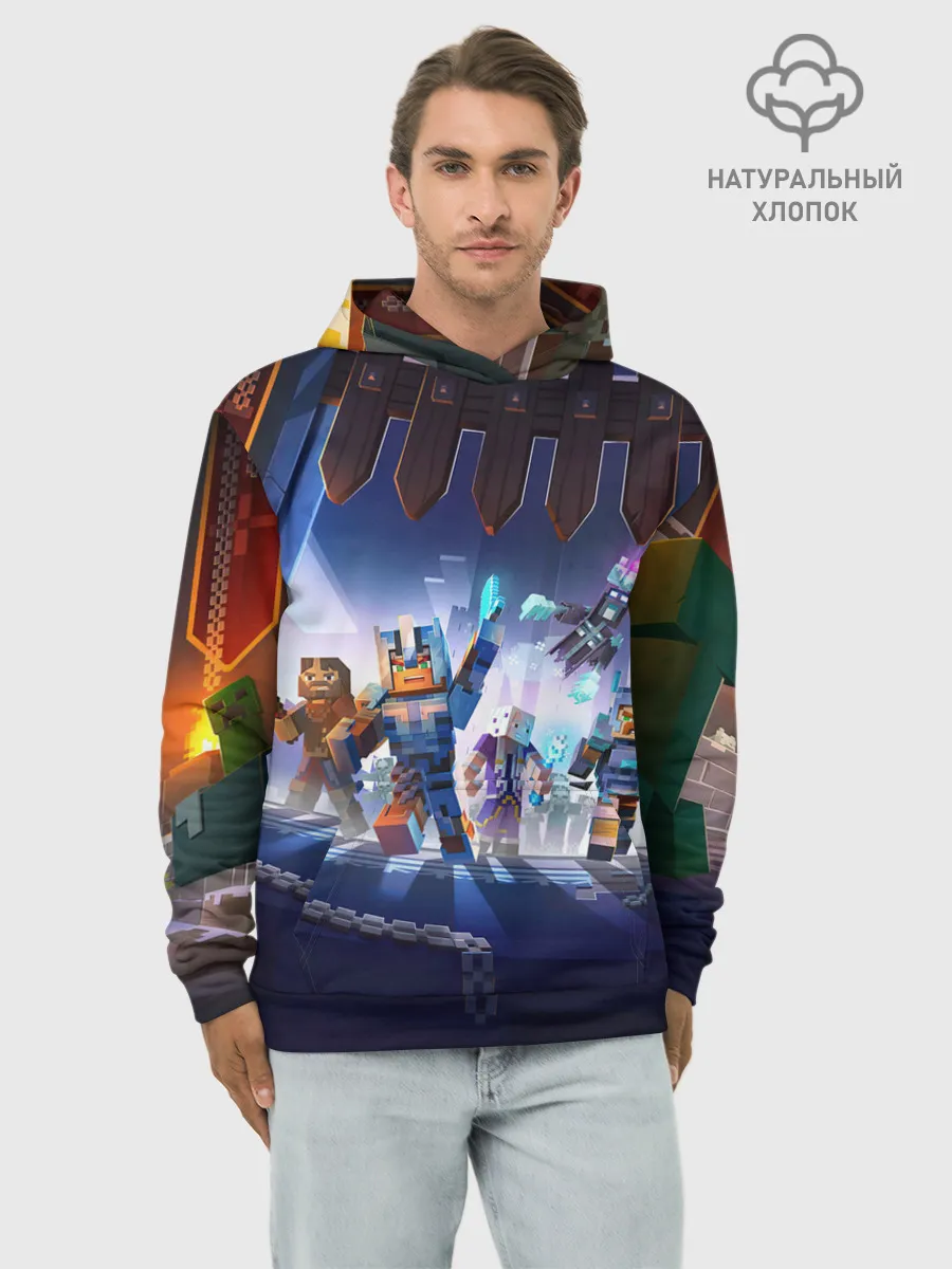 Худи мужской база хлопок / MINECRAFT АРМИЯ КРИПЕРОВ