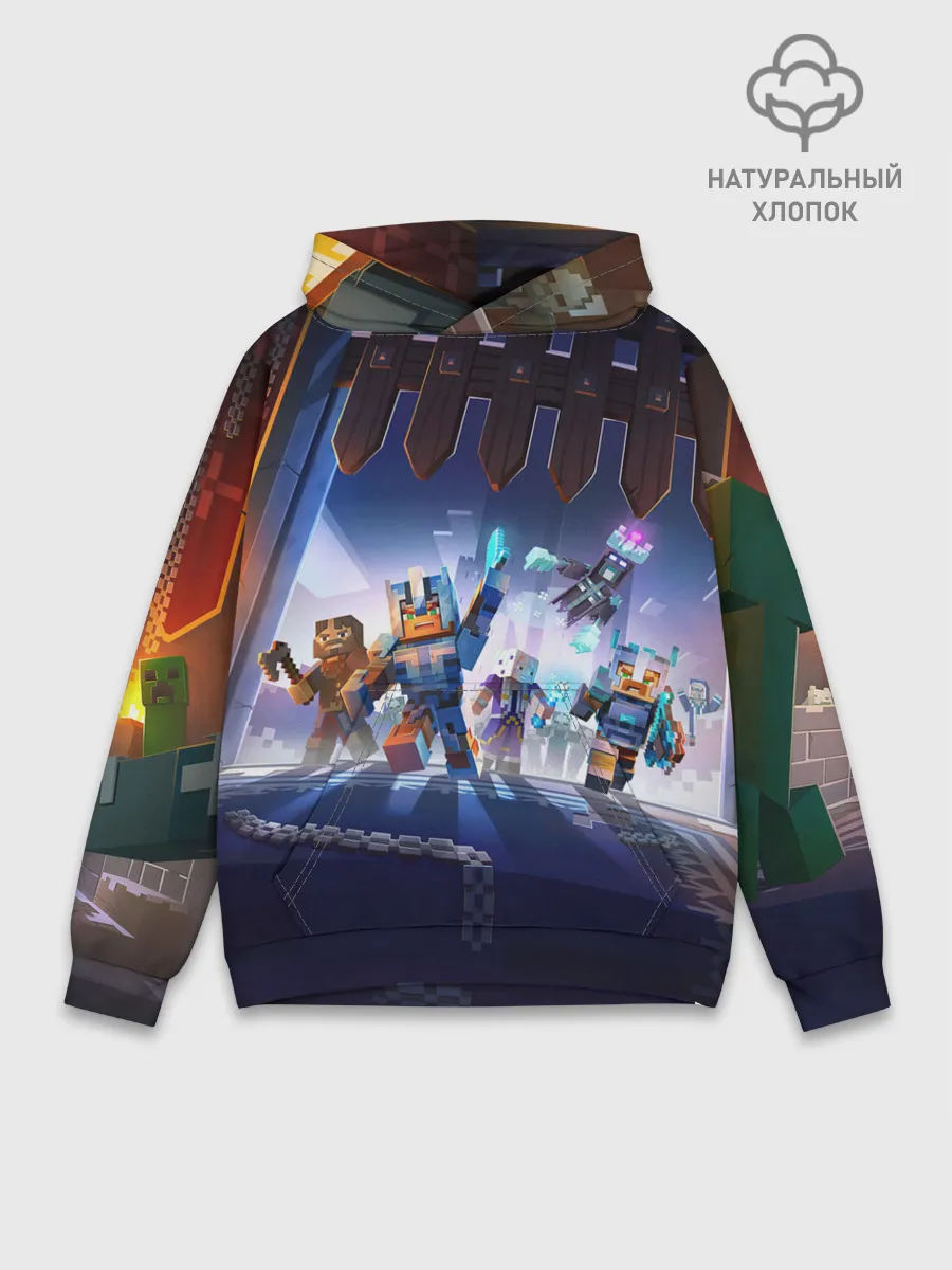 Худи мужской база хлопок / MINECRAFT АРМИЯ КРИПЕРОВ