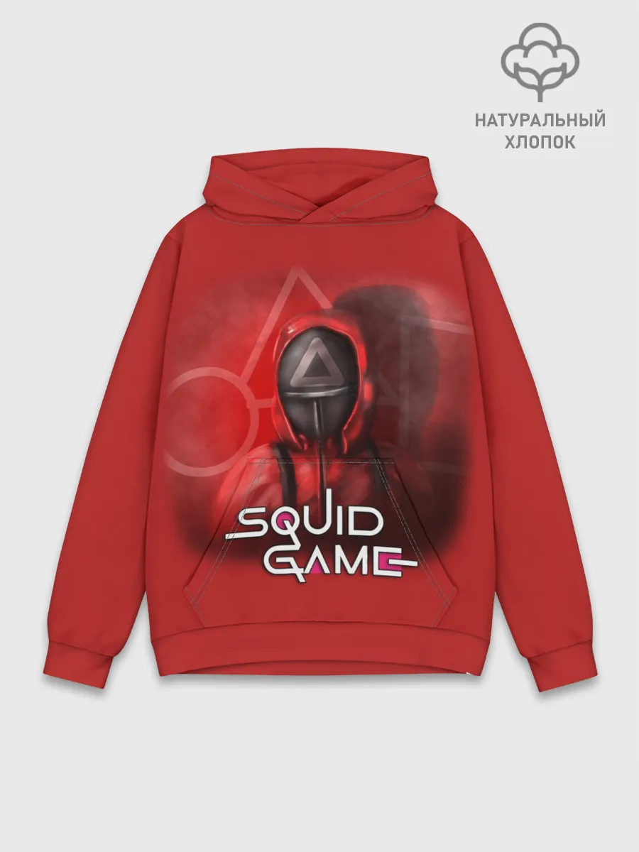 Худи мужской база хлопок / ИГРА В КАЛЬМАРА | ТРЕУГОЛЬНИК