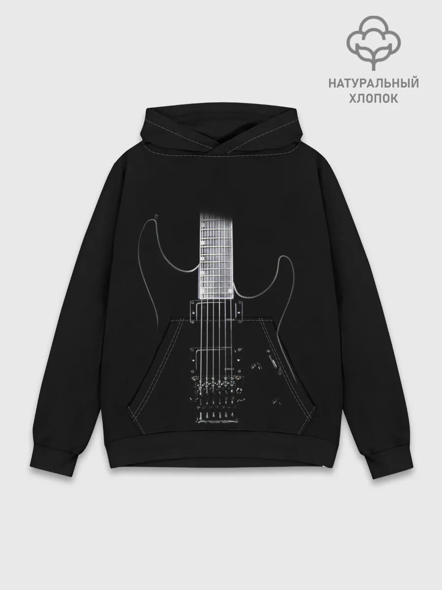 Худи мужской база хлопок / ЧЕРНАЯ ЭЛЕКТРОГИТАРА