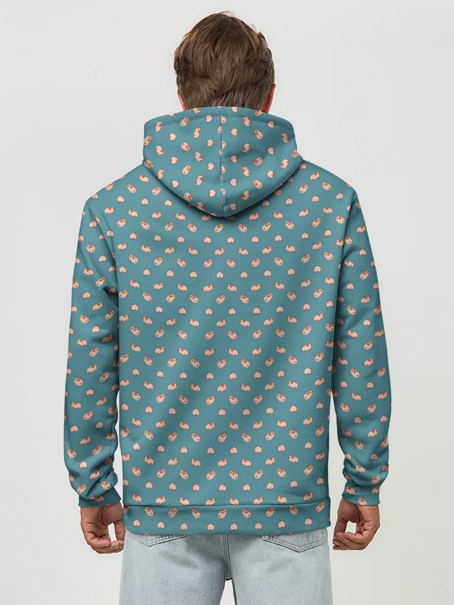 Худи мужской база хлопок / Паттерн хомячков