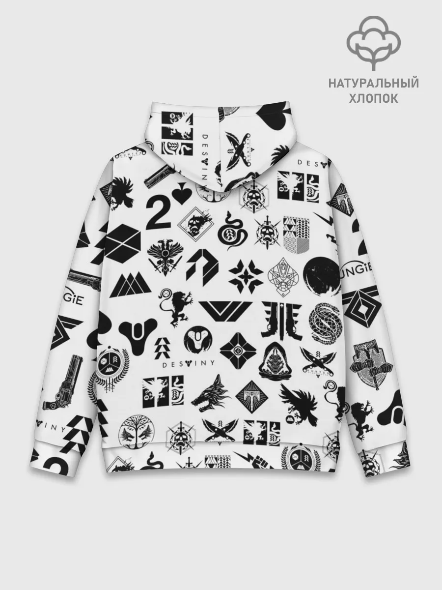 Худи мужской база хлопок / DESTINY 2 LOGO PATTERN / ДЕСТИНИ