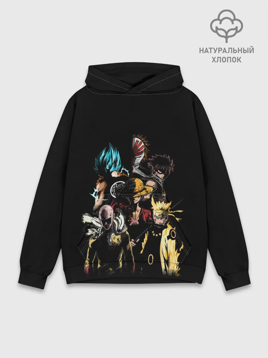 Худи мужской база хлопок / КУЛЬТОВЫЕ АНИМЕ ГЕРОИ