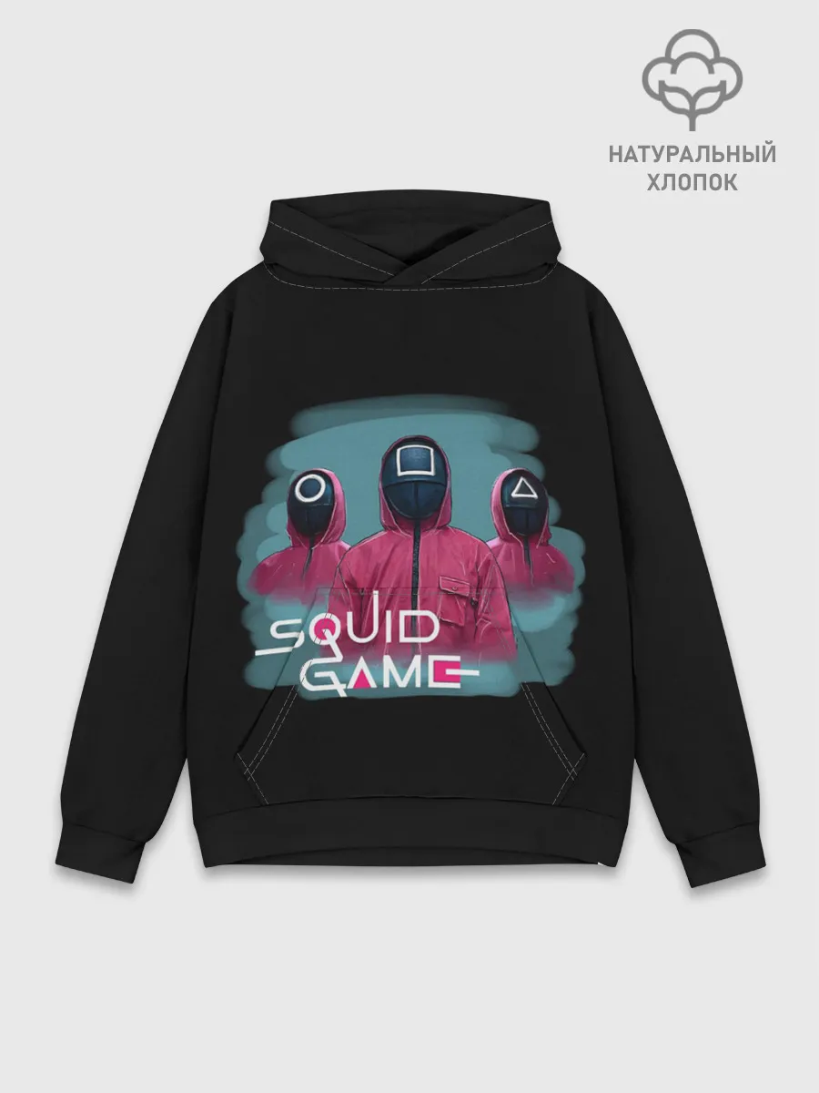 Худи мужской база хлопок / ИГРА В КАЛЬМАРА, СТРАЖИ ИГРЫ