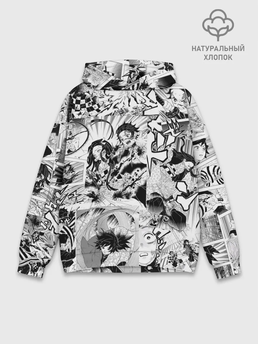 Худи мужской база хлопок / Клинок, рассекающий демонов, МАНГА
