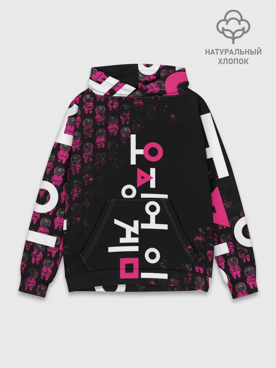 Худи мужской база хлопок / SQUID GAME | ПАТТЕРН СТРАЖЕЙ