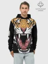 Худи мужской база хлопок / Оскал амурского тигра