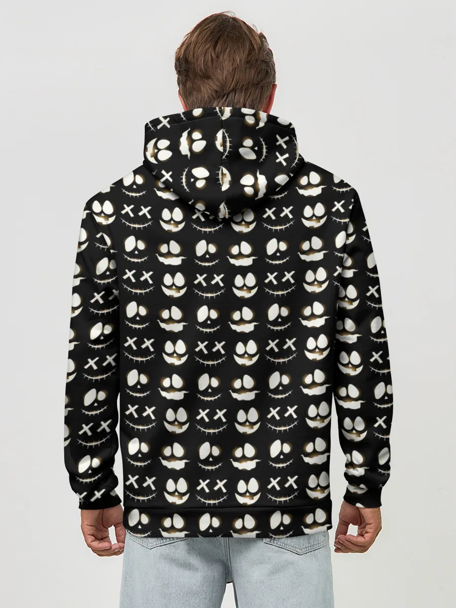 Худи мужской база хлопок / Прикольные смайлы Хэллоуин 2 / Halloween 2