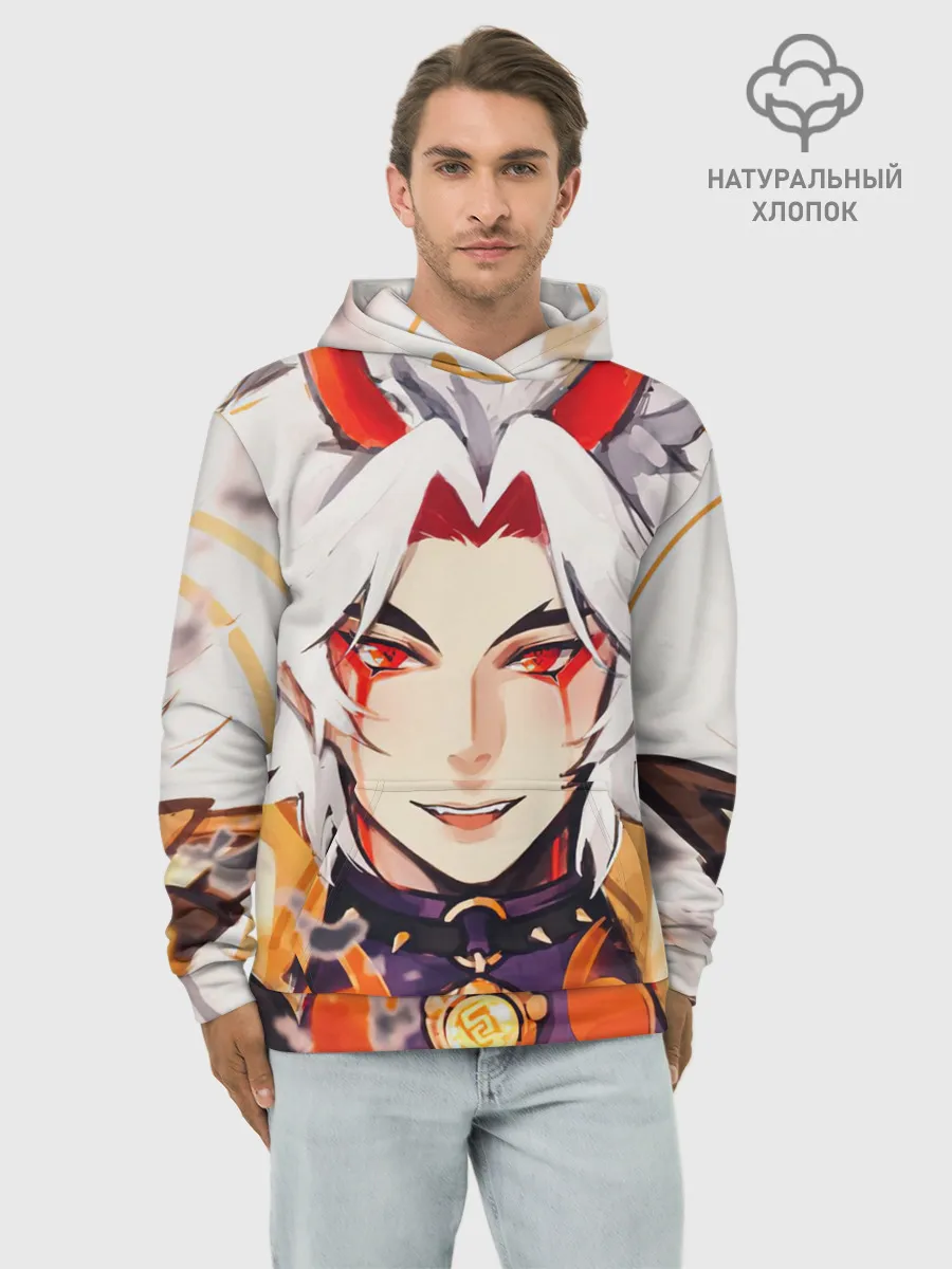 Худи мужской база хлопок / Arataki Itto Genshin Impact