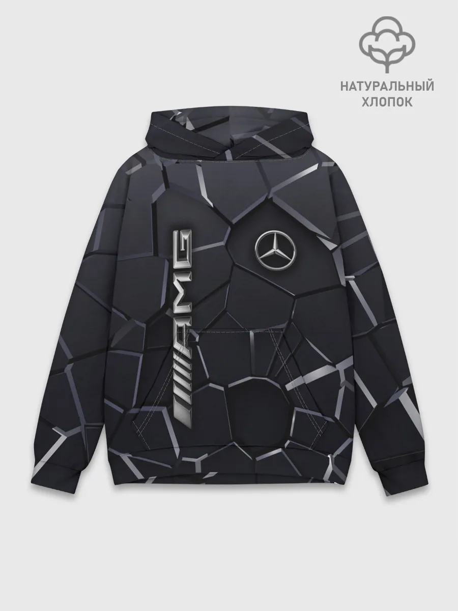 Худи мужской база хлопок / Mercedes AMG 3D плиты