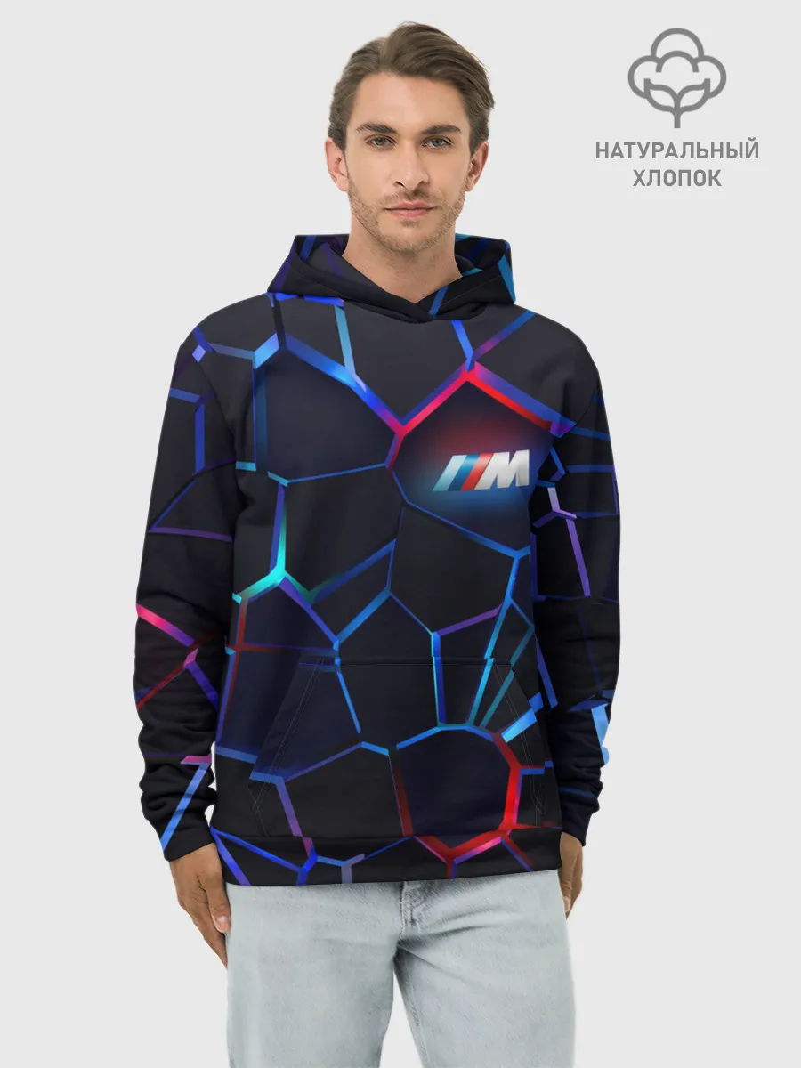 Худи мужской база хлопок / BMW SPORT | 3D плиты