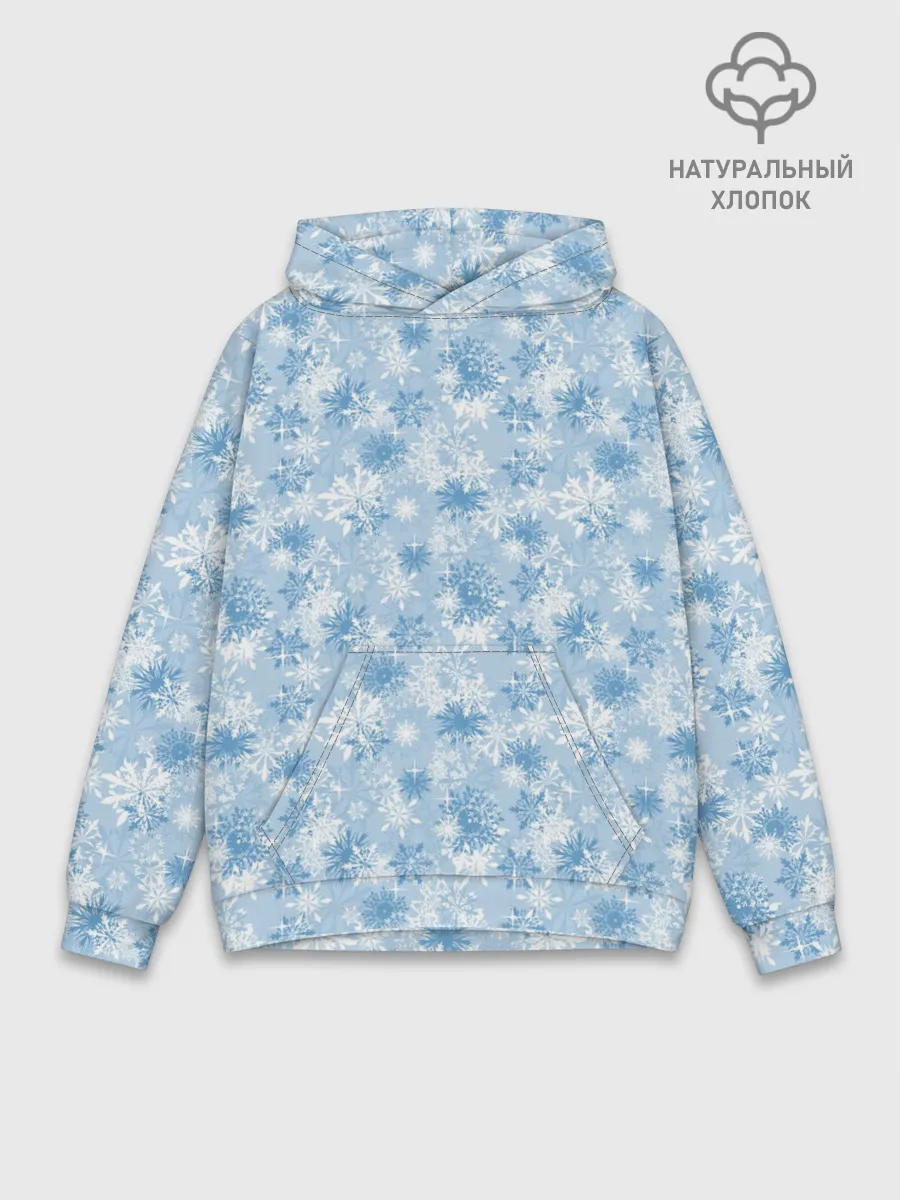 Худи мужской база хлопок / Морозное Снежное Утро