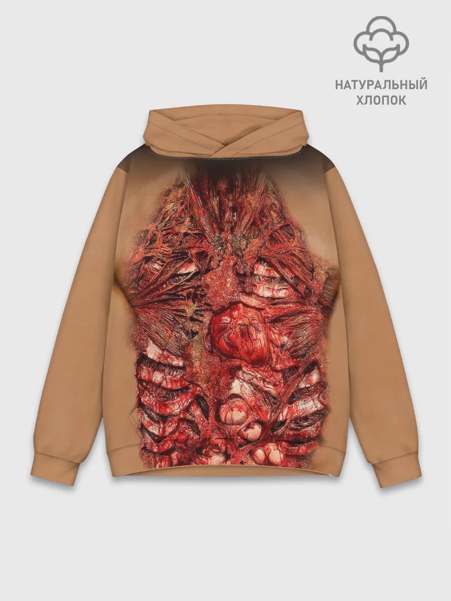 Худи мужской база хлопок / Открытая грудная клетка