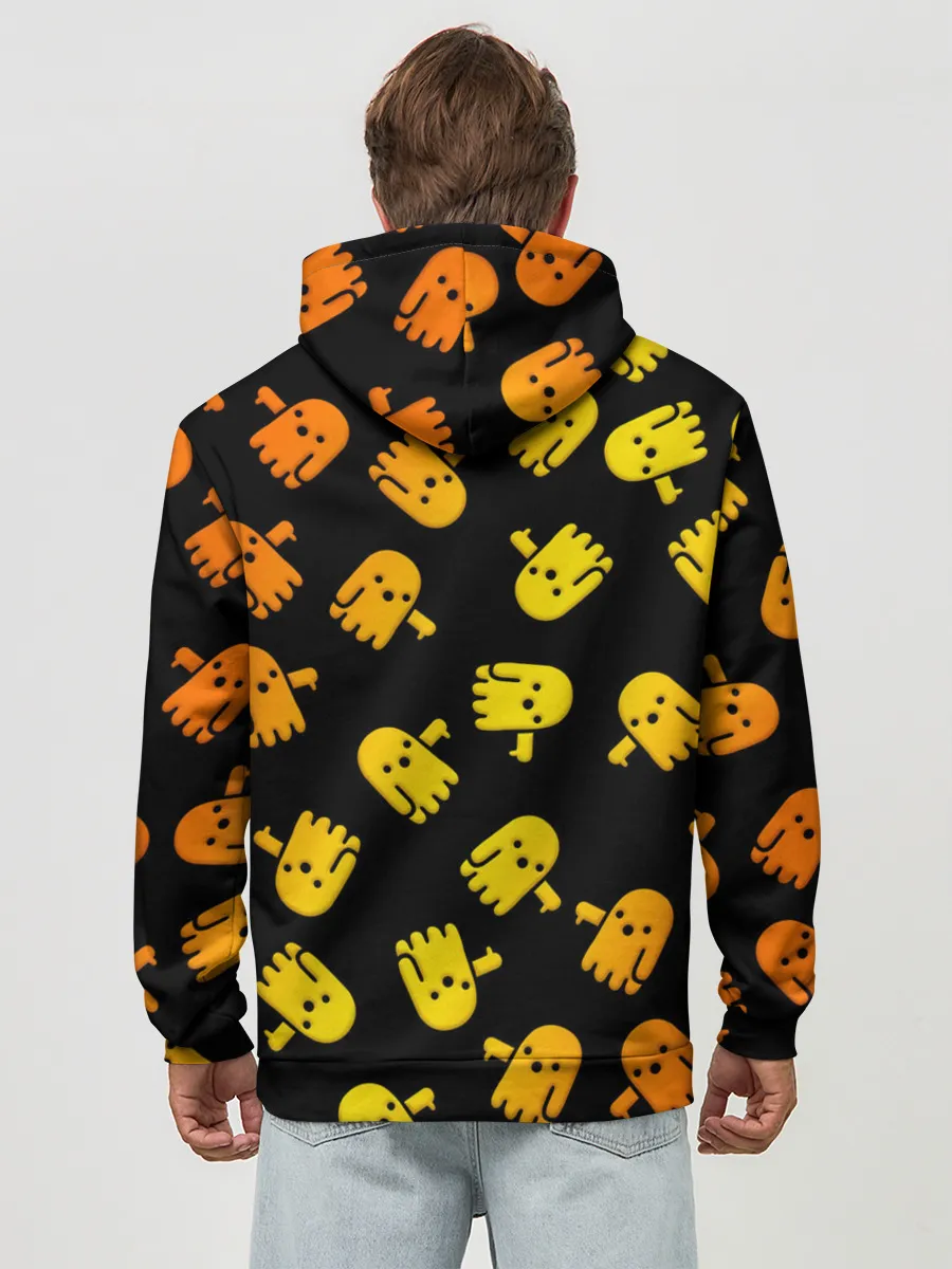 Худи мужской база хлопок / BOO! ПРИЗРАК, ПРИВЕДЕНИЕ ХЕЛЛОУИН ОРАНЖЕВЫЙ