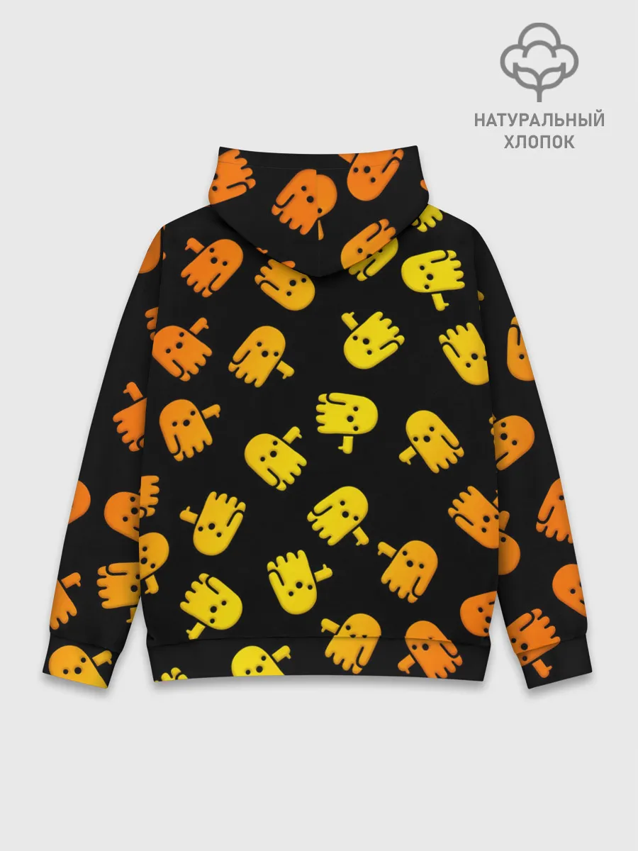 Худи мужской база хлопок / BOO! ПРИЗРАК, ПРИВЕДЕНИЕ ХЕЛЛОУИН ОРАНЖЕВЫЙ