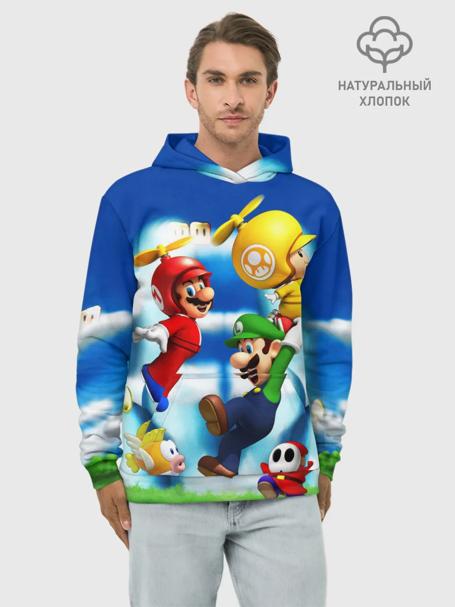 Худи мужской база хлопок / SuperFlyMario
