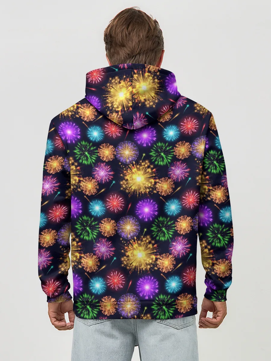 Худи мужской база хлопок / Праздничный Фейерверк