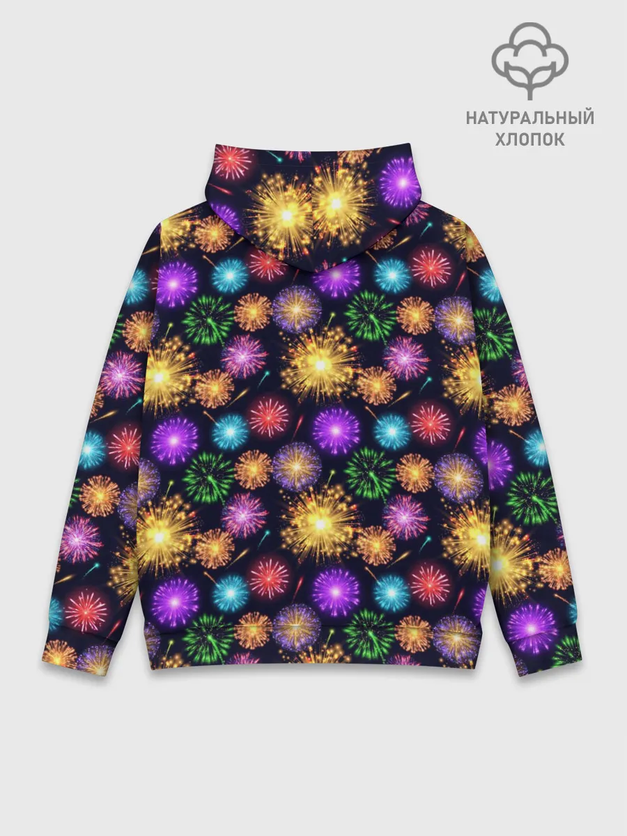 Худи мужской база хлопок / Праздничный Фейерверк