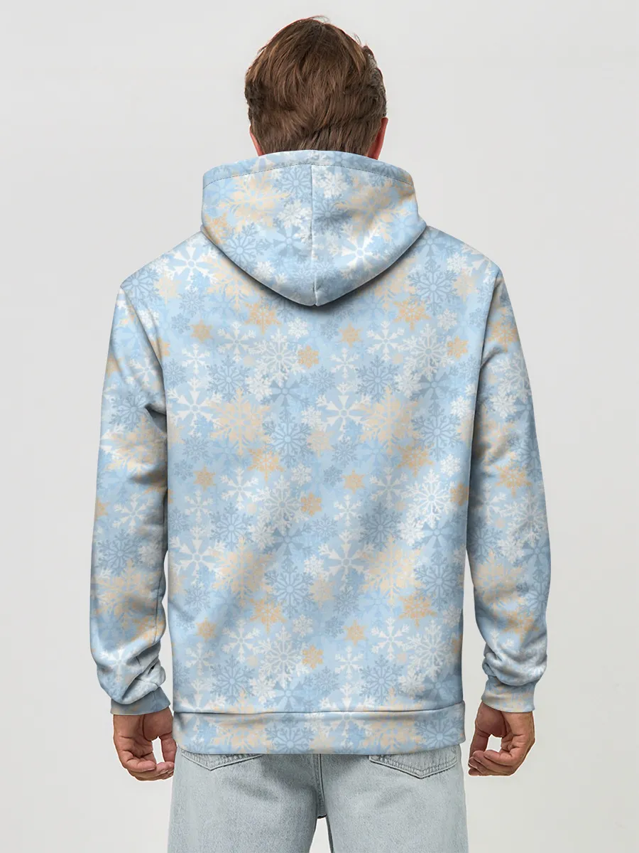 Худи мужской база хлопок / Узоры Снежинки