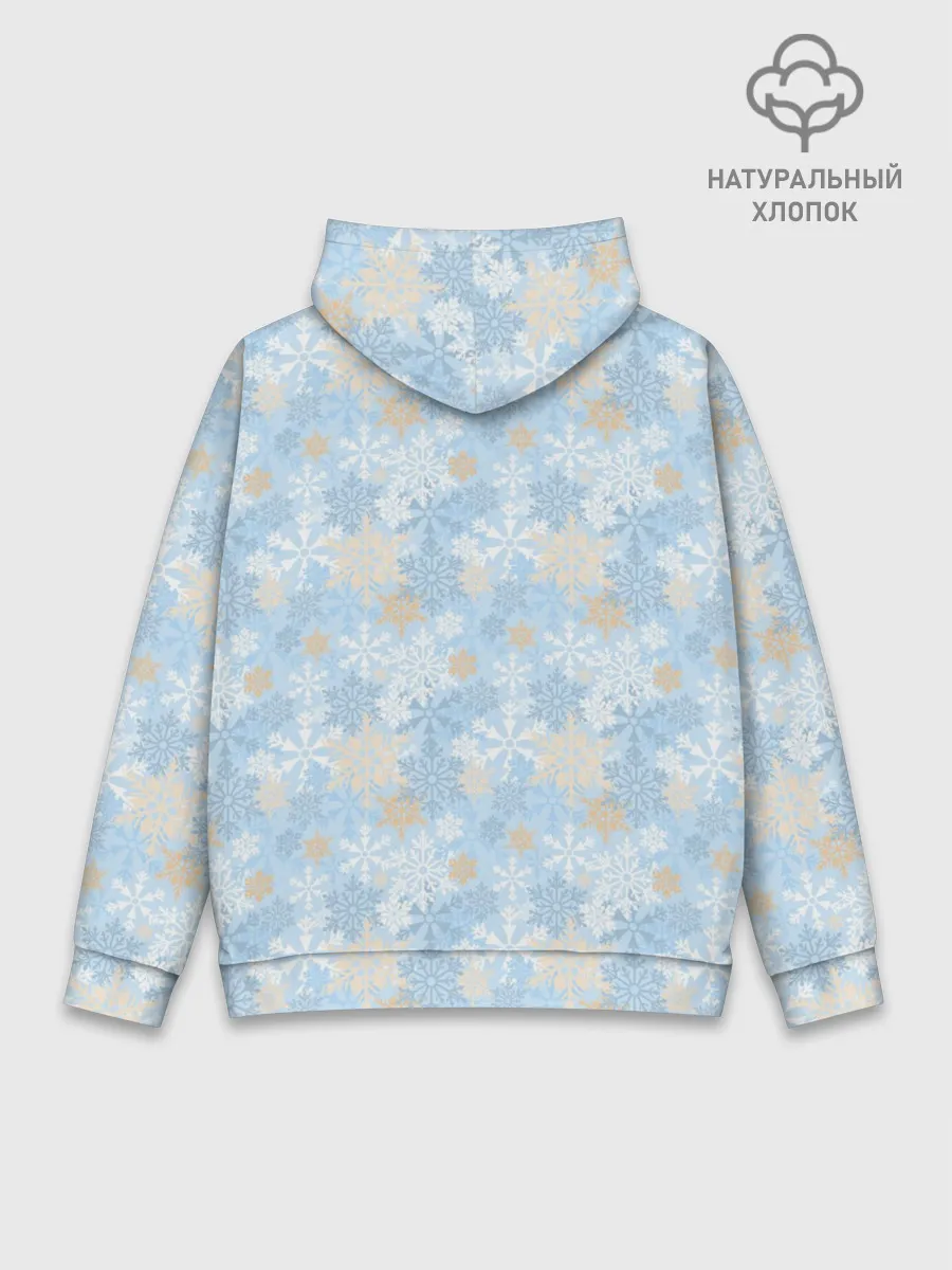 Худи мужской база хлопок / Узоры Снежинки