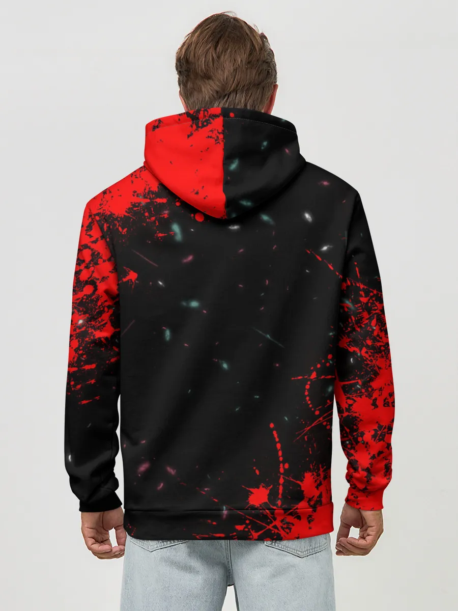 Худи мужской база хлопок / Игра в кальмара брызги крови