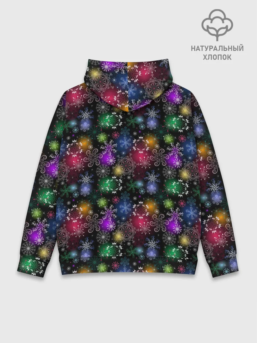 Худи мужской база хлопок / Снежинки в разных цветах
