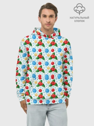 Худи мужской база хлопок / Новогодняя Символика