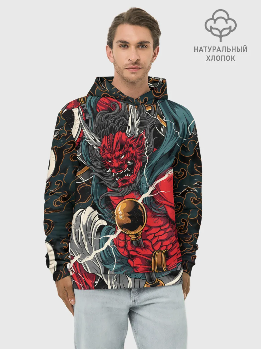Худи мужской база хлопок / БОГ ГРОМА РАЙДЗИН