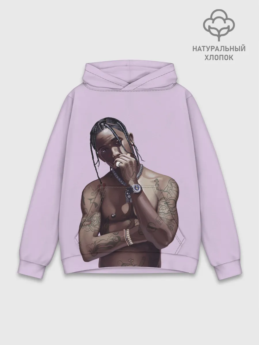 Худи мужской база хлопок / Задумчивый Трэвис