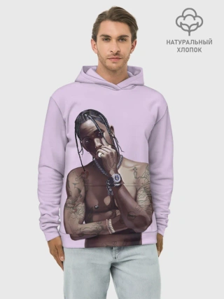 Худи мужской база хлопок / Задумчивый Трэвис