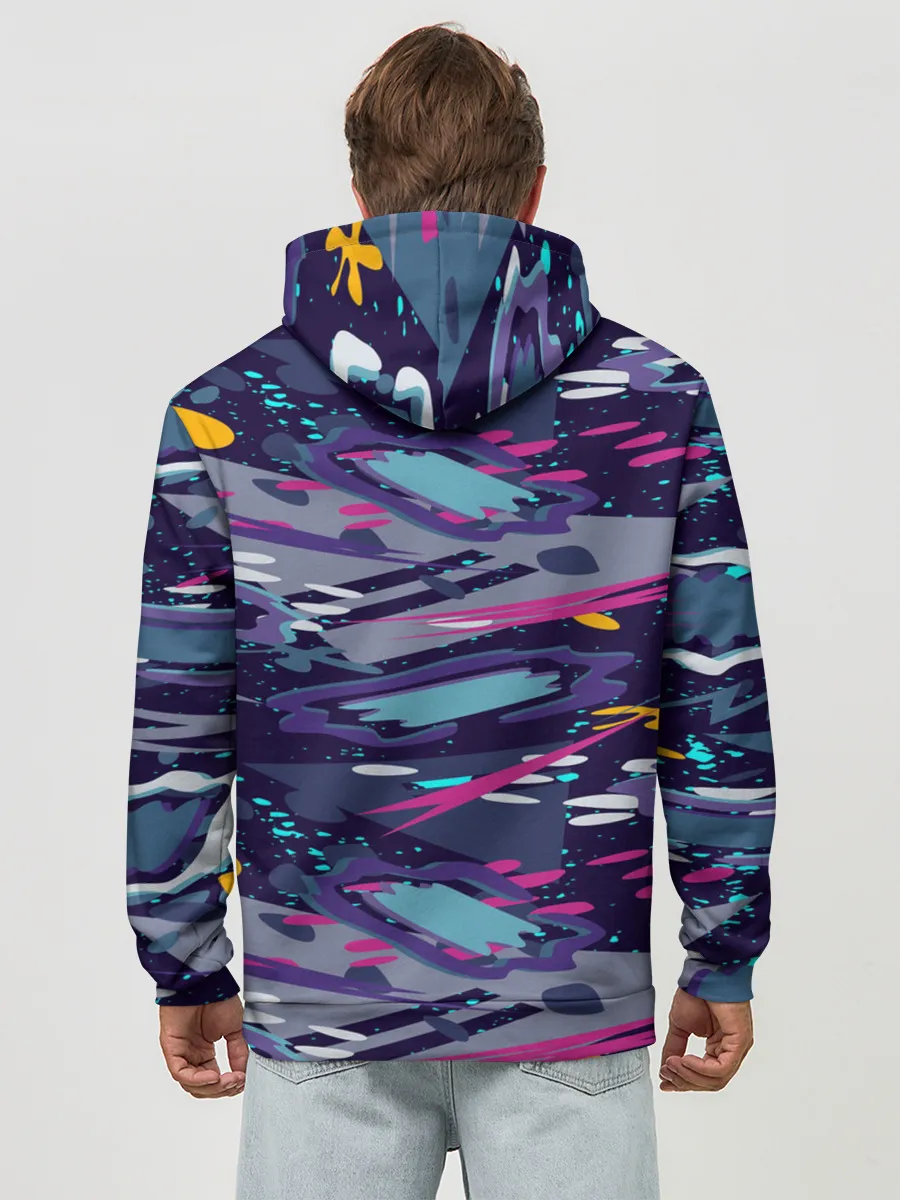 Худи мужской база хлопок / Космический абстрактный паттерн