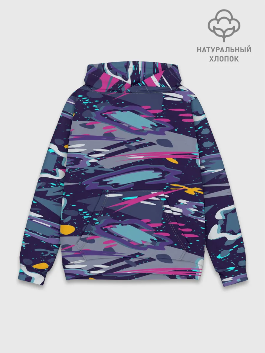 Худи мужской база хлопок / Космический абстрактный паттерн