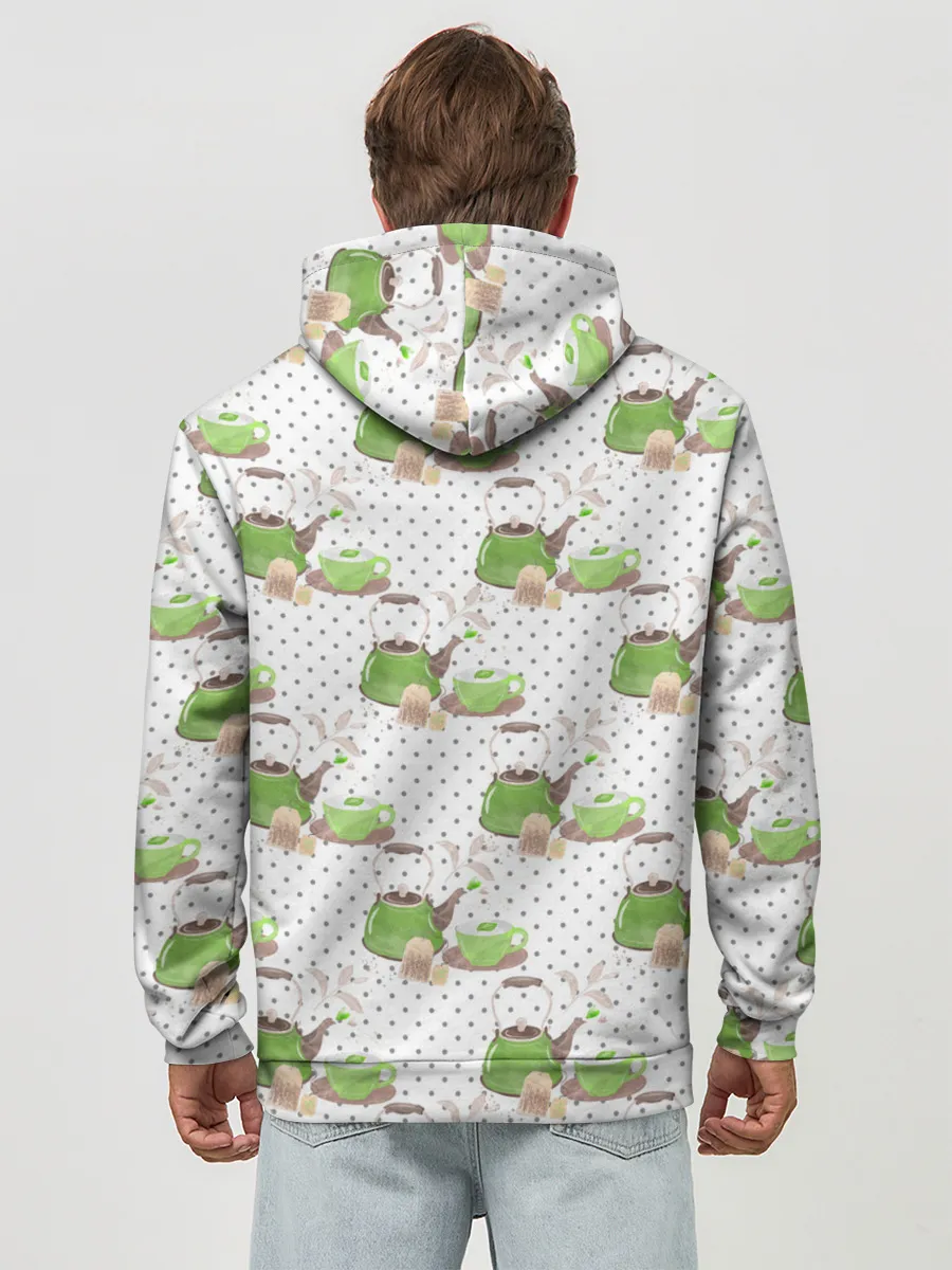 Худи мужской база хлопок / Зеленый чай