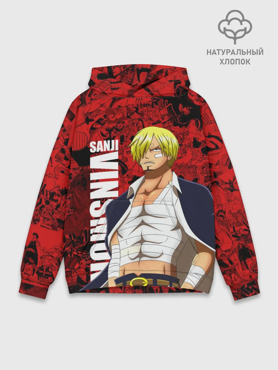 Худи мужской база хлопок / Санджи Винсмок, One Piece