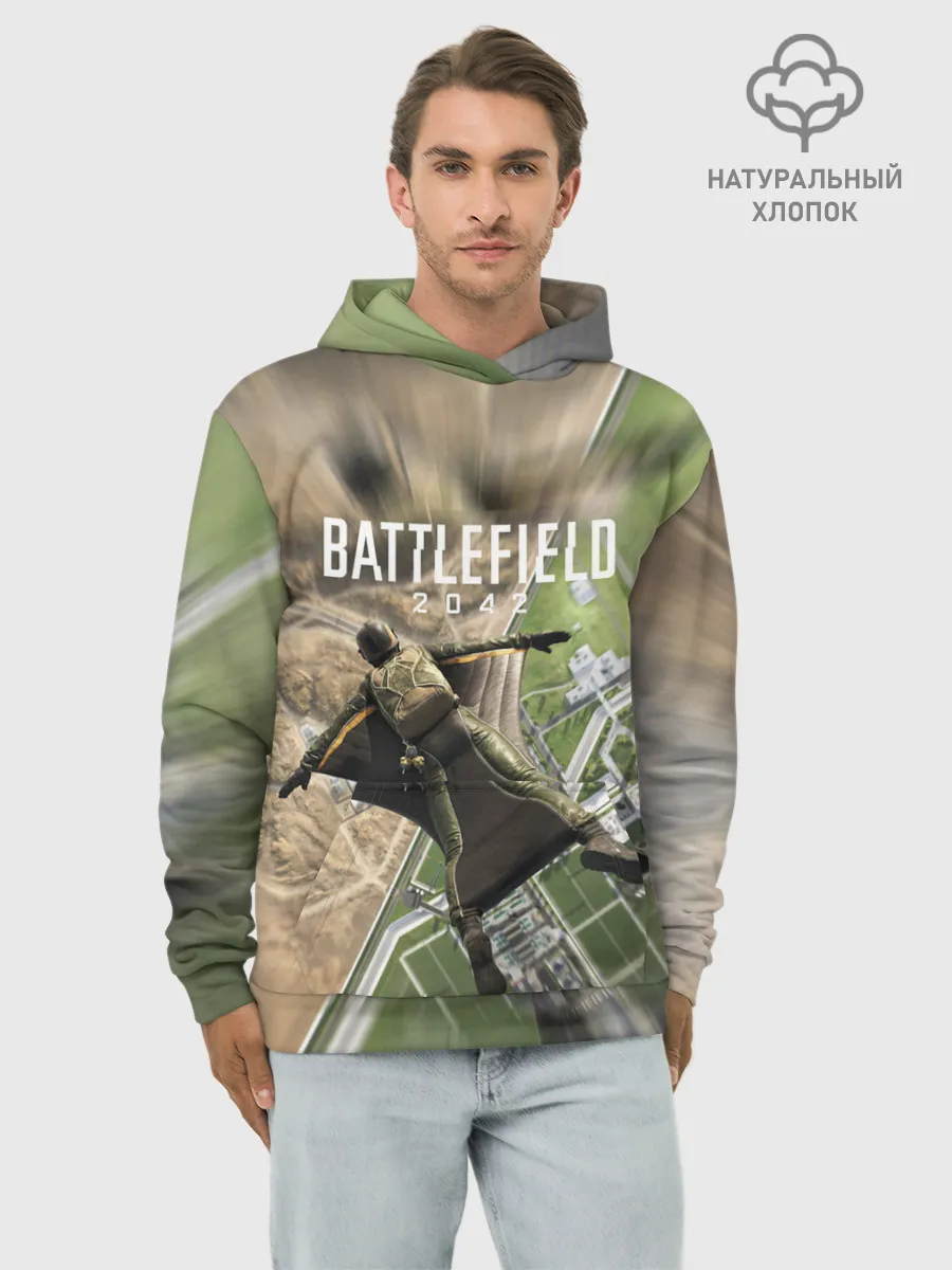 Худи мужской база хлопок / ВЫСАДКА | BATTLEFIELD 2042