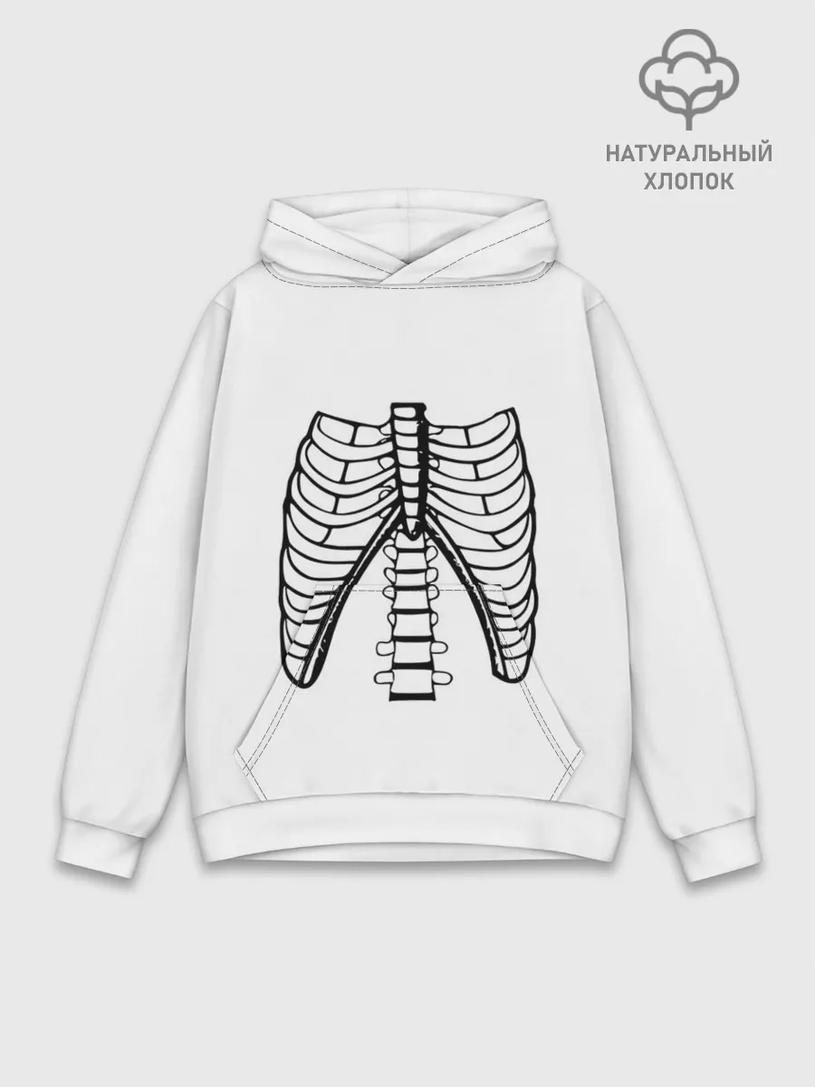 Худи мужской база хлопок / ребра скелета