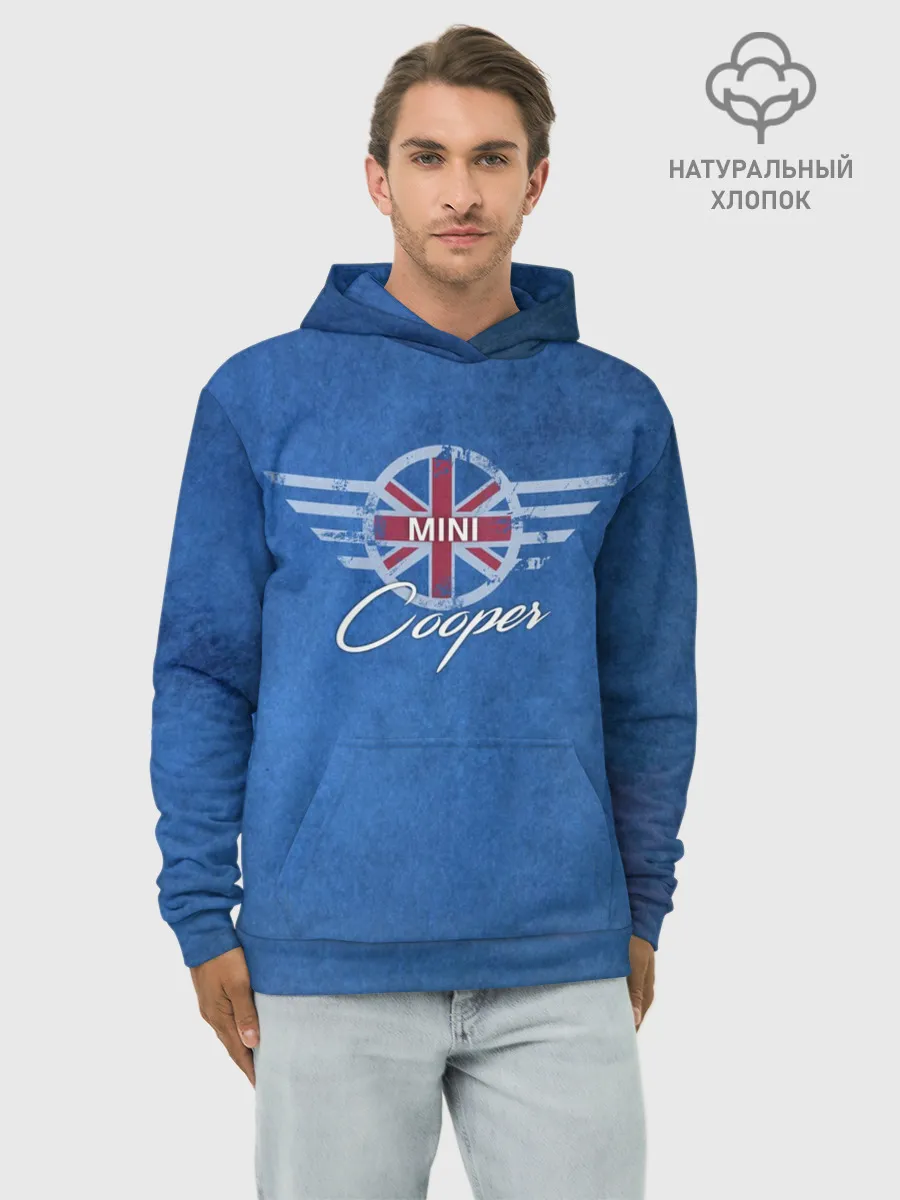 Худи мужской база хлопок / Логотип Mini.