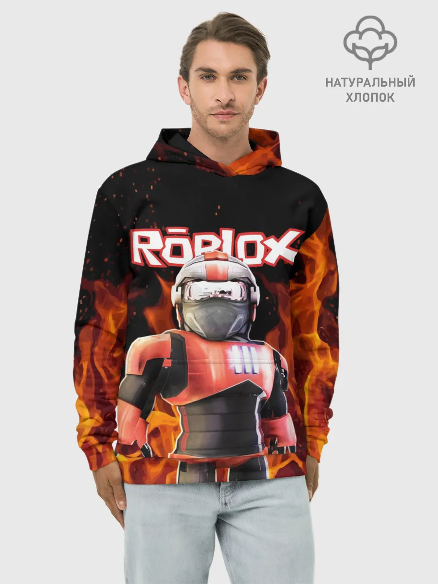 Худи мужской база хлопок / ROBLOX FIRE | РОБЛОКС ОГОНЬ | ПОЖАРНЫЙ