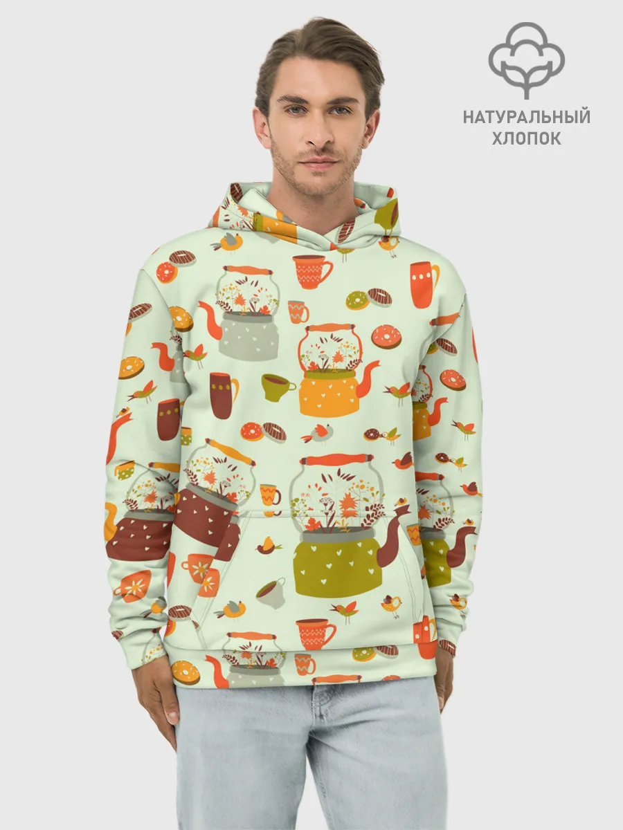 Худи мужской база хлопок / осенние чаепитие