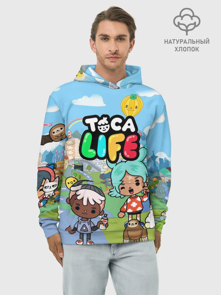 Худи мужской база хлопок / Toca Boca | Тока бока Рита, Зик, Нари, Леон
