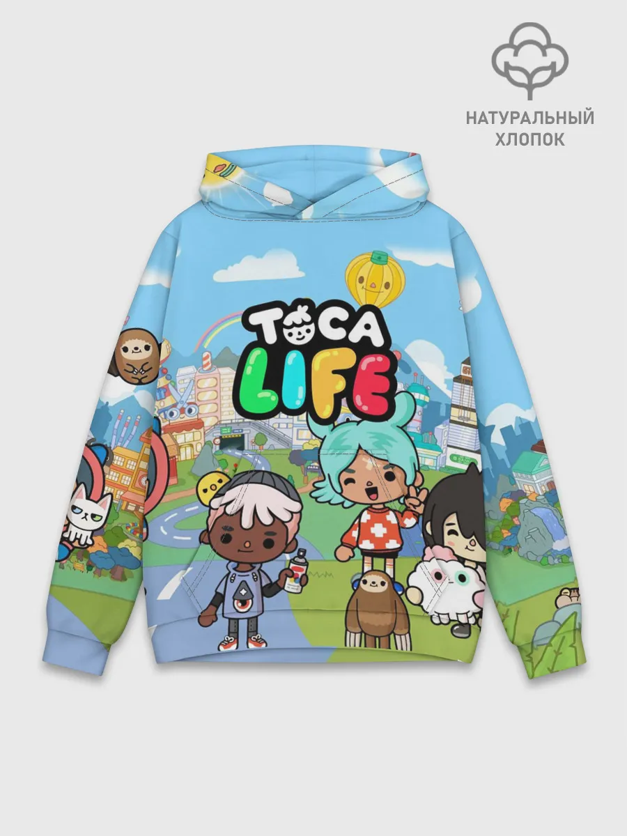 Худи мужской база хлопок / Toca Boca | Тока бока Рита, Зик, Нари, Леон