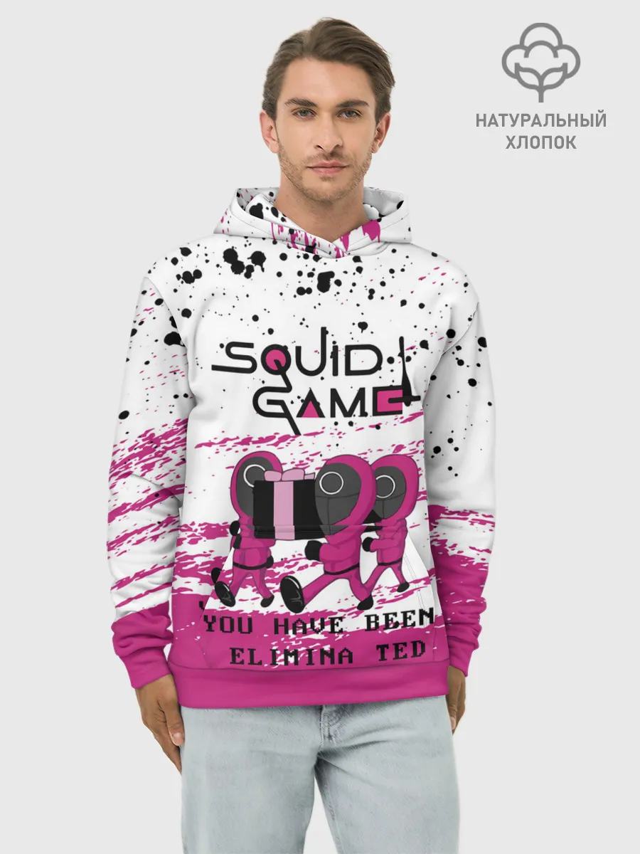 Худи мужской база хлопок / Squid Game - Вы были исключены.