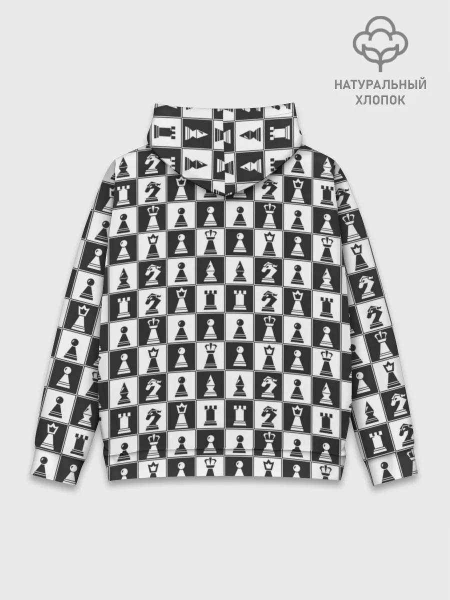 Худи мужской база хлопок / Шахматы