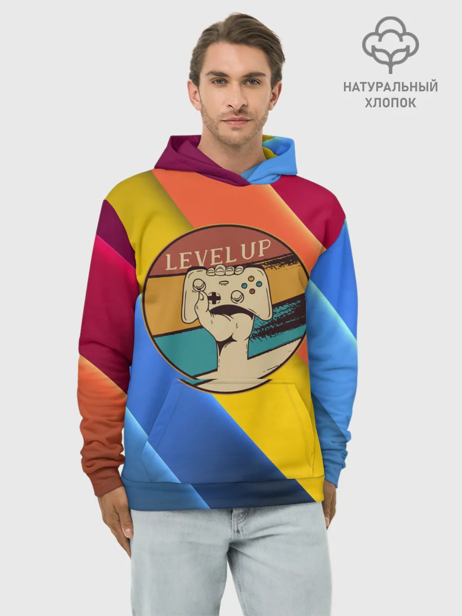 Худи мужской база хлопок / Джойстик | Level Up