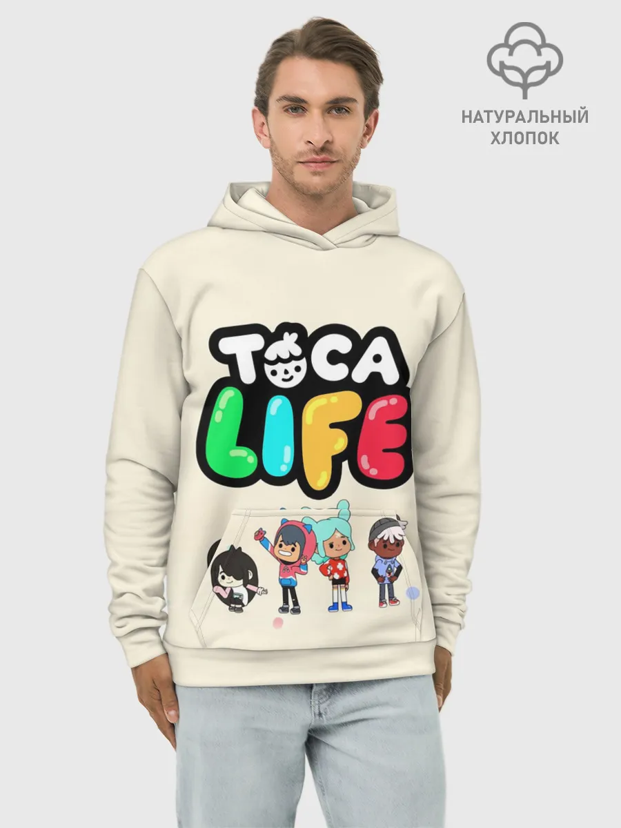 Худи мужской база хлопок / Toca Boca Рита, Зик, Нари, Леон